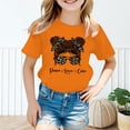 thumbnail image 2 of LUOGENLI T-Shirt pour Filles Enfant Filles Mignon Graphique Col Rond Manche Courte Tee Été Décontracté T-Shirt Chemises pour Filles Midi Chemises Crayon Orange 5-6 Ans, 2 of 5