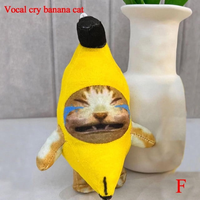 Banana Cat Happy Cat Cute Funny Key Pendant Key Chain,50%OFF- W8T5