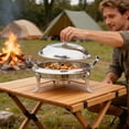 thumbnail image 1 of Stainless Steel Round Chafing Dish Buffet Warmer With Lid And Fuel Holder For Catering Events Kitchen Party Dining, 1 of 3