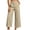 Khaki, variant on XZNGL Golf Pants for Women, High Waist Cropped Straight Leg with Button Front Closure, Side Pockets, Polyester Spandex Blend, Casual Outdoor Work Trousers