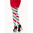 thumbnail image 2 of Leg Avenue Collants Rayés Ruban de Vacances. Couleur Vert/rouge, 2 of 2