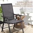 thumbnail image 4 of Outsunny Ensemble de 2 Chaises de Salle à Manger Pliantes pour Se Détendre sur le Patio, Gris Foncé, 4 of 10