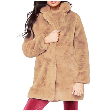 EGNMCR Womens Long Sleeve Jacket, Long Sleeve Hoodless Casual Outwear & Jackets Women Fashion Solid Pocket Color Jacket Plush Long Sleeves Lapel Coat Women Coat