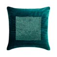 thumbnail image 1 of Decorative Teal Blue 18"x18" (45x45 cm) Throw Pillows, Velvet Beaded Embroidered & Chevron Pattern Throw Pillows For Couch, Solid Color Pattern Modern Style - Esquire Teal, 1 of 3