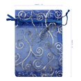 thumbnail image 2 of Ankirol 100pcs Sheer Organza Favor Bags For Wedding Baby Shower Rattan Print Gift Bags Samples Display Drawstring Pouches (5x7 inch blue), 2 of 5
