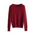 thumbnail image 5 of ManxiVoo Chandail Tricoté à Manches Longues et Col Rond pour Femmes, Haut à Capuche pour Automne Hiver, Tenue Décontractée, Taille m, Vin, 5 of 5