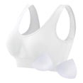 thumbnail image 3 of Plus Size No Wire Bra Clearance 3PC Wireless Bras for Women No Underwire Comfort Seamless Supportive Bra Push up Bralettes with Removable Pads Wireless T-Shirt Bra White, 3 of 7