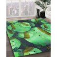 thumbnail image 3 of Ahgly Tapis d'Intérieur Lavable en Machine Carré Transitionnel Vert Forêt Moyen, 3 Pieds Carré, 3 of 7