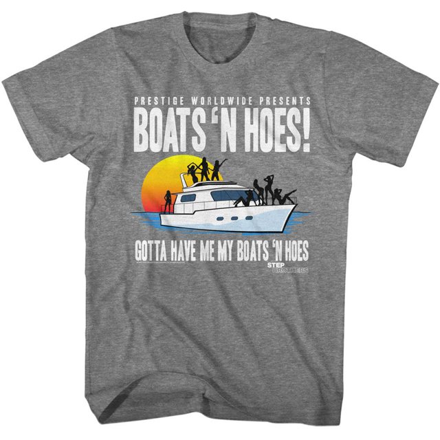 Step Brothers Boat With Saucy Gals Graphite Heather Adult T-Shirt 4Xl
