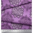 thumbnail image 2 of Soimoi Velvet Fabric Floral Mandala Print Fabric by the Yard 58 Inch Wide, 2 of 3