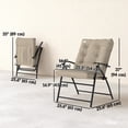 thumbnail image 3 of Outsunny Ensemble de 2 Chaises Pliantes d'Extérieur, Chaises de Camping Rembourrées, Kaki, 3 of 10