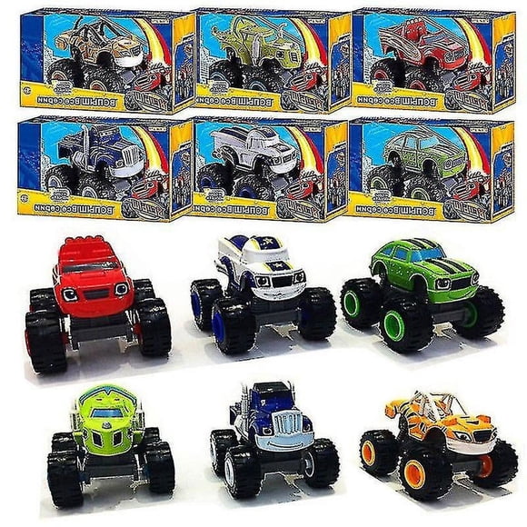 Blaze et les Véhicules Monster Machines Jouet pour Enfants Voitures de Course Camions Cadeau Ensemble de 6 Pcs