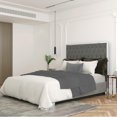thumbnail image 4 of Contemporary Velvet and Metal 60" Queen Bed - Grey and Silver, 4 of 7