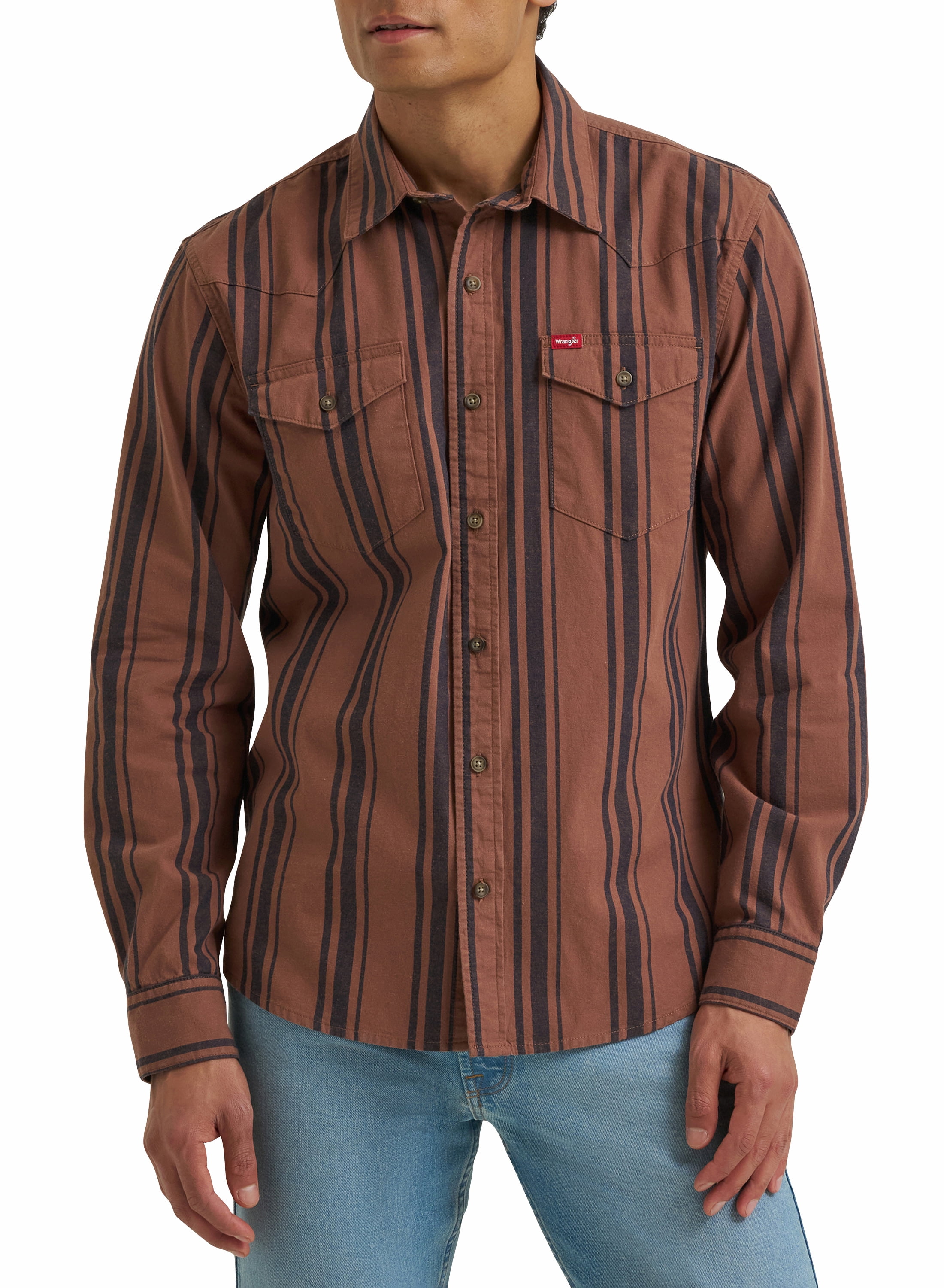 Chemise tissée haut de gamme à manches longues Wrangler® à motif