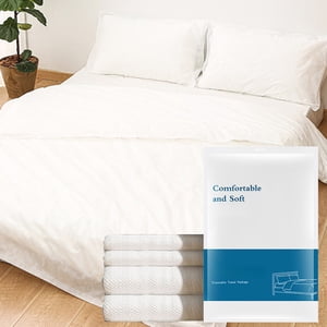 Ensemble de draps non tissés Couvercle de couverture d'oreiller - Léger tissu hypoallergénique respirant à vide portable, blanc, JKODE