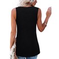 thumbnail image 3 of MAWCLOS Ladies T Shirts Plain Tank Tops Solid Color Vest Basic Vaction Sleeveless Cami Black XXL, 3 of 3