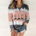 thumbnail image 1 of Blouses pour Femmes Imprimé à Nouer - Patchwork T-Shirt à Col Rond T-Shirt Décontracté Blouse Hauts Chandail en Liquidation, 1 of 7