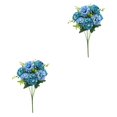 thumbnail image 4 of ziyahi Artificial Flower Bouquet Home Silk Cloth Decor Wedding Party Fake Flower blue 2Set, 4 of 6