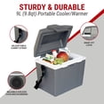 thumbnail image 4 of Koolatron 12V Electric Cooler/Warmer, 9L (9.8 qt) Thermoelectric Lunch Box, Portable Mini Fridge, Gray, 4 of 9