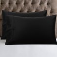 thumbnail image 1 of PiccoCasa Ensemble de 2 Taies d'Oreiller, Coton Doux avec Rabat Noir Standard, 1 of 7