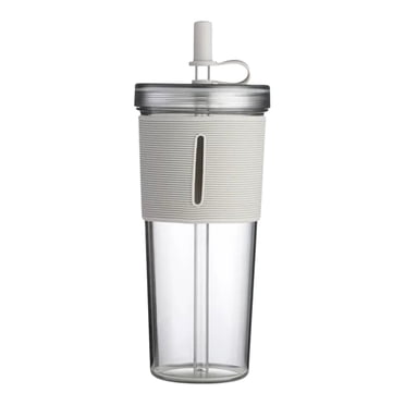 LILELIS 700Ml Acrylic Travel Tumbler with Lid and Straw Insulated Double Wall Reusable Cups Clear/ Cup White One Size