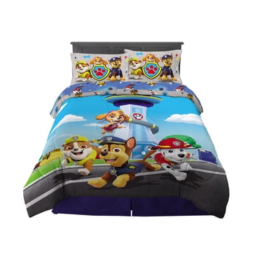 Pat' Patrouille Ensemble de Literie pour Enfants, Couette Ultra Douce et Draps, 5 Pcs Format Double, (Officiel) Nickelodeon par Franco