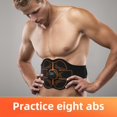 thumbnail image 3 of Portable EMS Abdominal Trainer Belt - Lightweight 0.2kg Foldable Design for Core Strength & Defined Abs, 30 Adjustable Modes, Rechargeable 818 Host, Orange New Version – Ideal for Running, Martial, 3 of 5