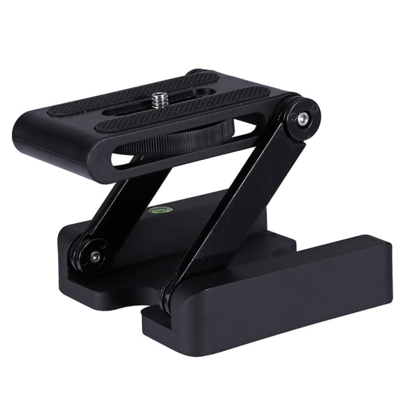 Z Type Foldable Camera Stand for Home Outdoor Use Portable Tripod Mounting Board Black Plastic 1PC