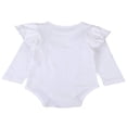 thumbnail image 2 of Infant Baby Girl Basic Ruffle Long Sleeve Cotton Romper Bodysuit Tops Clothes, 2 of 3