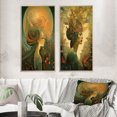 thumbnail image 1 of Designart "Retro Reverie Goddess in Dreamy Colors" Fashion Woman Framed Wall Art Set Of 2 - Glam Blue Gallery Wall Frame Set For Home Decor, 1 of 6