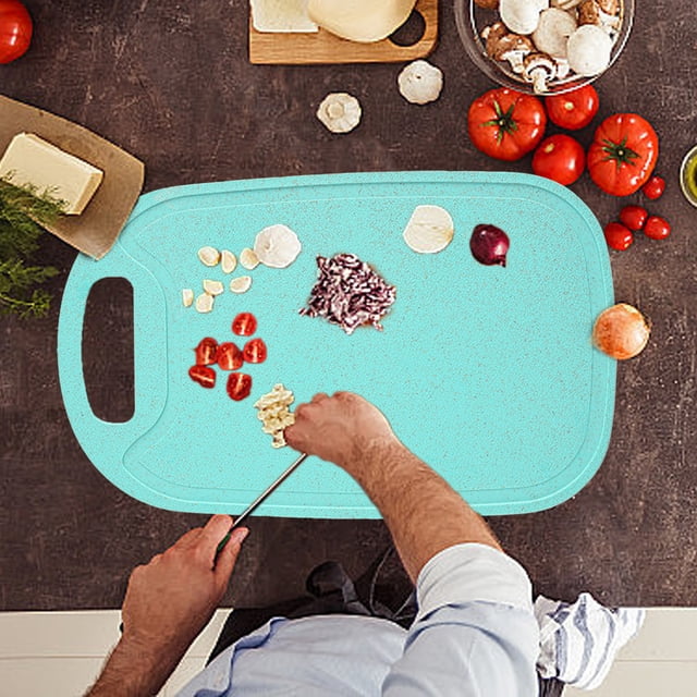 UsRHHA Plastic Cutting Board Double Sided Non Slip, Dishwasher Safe Large Board with Easy Grip Handle for Meat Vegetables, Kitchen Cutting Board