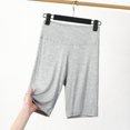 thumbnail image 2 of Timegard Womens Shorts Cotton Linen Elastic Waist Solid Color Summer Knee Length Trousers with Pockets, 2 of 3