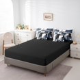 thumbnail image 4 of YST Blue Cheetah Print Comforter Set With Sheets 7 Piece Black Silver Gray Abstract Geometric Bedding Set Full For Boys Adults Men,Leopard Checkered Bed In A Bag Wildlife Grids Bed Set, 4 of 5