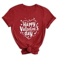 thumbnail image 5 of Ounisa T-Shirts pour Femmes Col Rond Mignon Cœur Lettre Graphique Manches Courtes Hauts d'Été, 5 of 5