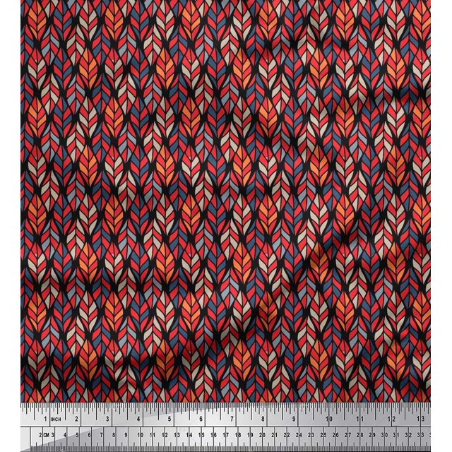 Soimoi Rayon Fabric Leaves Small Print Fabric by The Yard 42 Inch Wide
