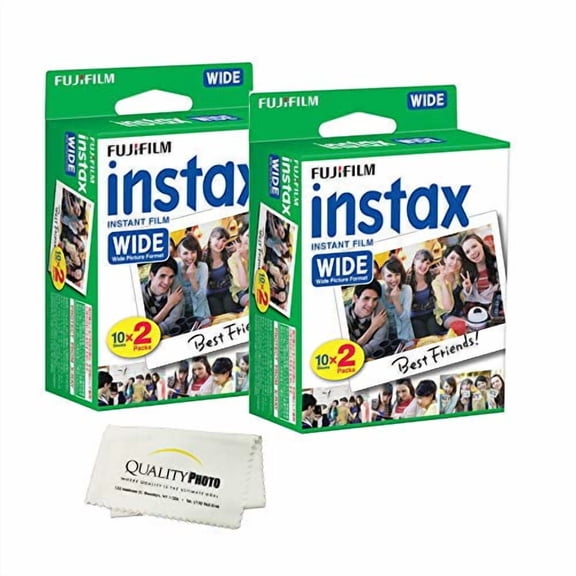 Fujifilm instax Film Instantané Grand pour Fujifilm instax Grand 300, 200, et 210 Appareils Photo avec Chiffon en Microfibre par Qualité Photo (40 Expositions)