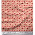 thumbnail image 1 of Soimoi Poly Georgette Fabric Leaves & Poppy Floral Print Sewing Fabric Yard 42 Inch Wide, 1 of 6