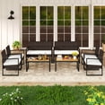 thumbnail image 1 of Costway 8 Piece Patio Furniture Set with Cushioned Chairs & Wood Plastic Coffee Table, 1 of 10