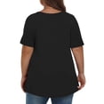 thumbnail image 4 of Timegard Womens Summer Tops Plus Size V-Neck Short Sleeve Comfy Long Tops Basic Tee Casual Loose Blouse, 4 of 7