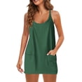 thumbnail image 2 of Robe de Tennis pour Femmes avec Shorts Intégrés, Robe de Golf d'Été Athlétique à Bretelles Spaghetti, Mini Combinaison-Robe avec Poches, 2 of 5