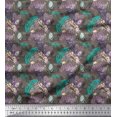 thumbnail image 1 of Soimoi Green Cotton Voile Fabric Insect & Texture Print Sewing Fabric BTY 56 Inch Wide, 1 of 2
