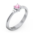 thumbnail image 3 of Birthstone Heart Ring with Shoulder Accents - Pink Tourmaline (October), 3 of 4