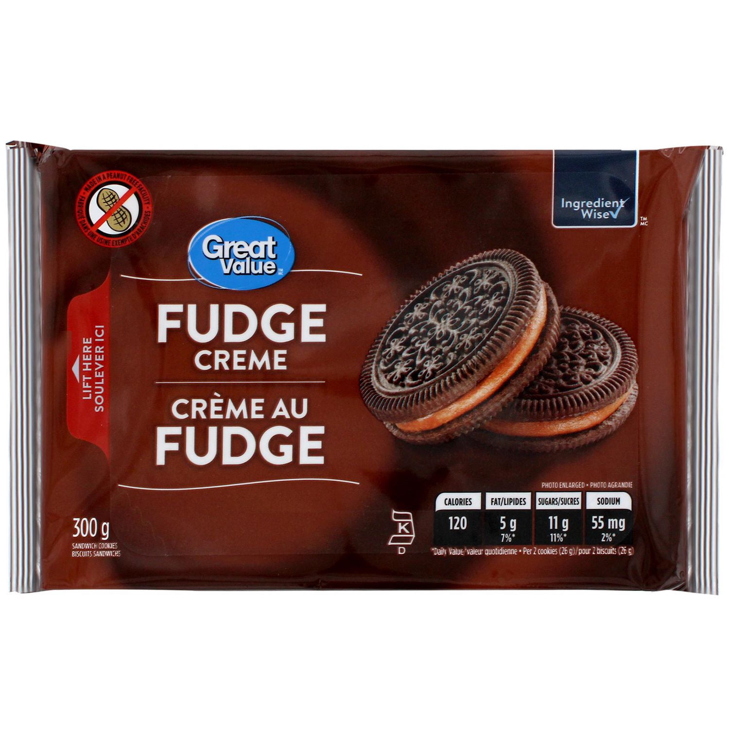 Great Value Fudge Creme Sandwich Cookies