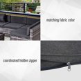 thumbnail image 4 of Outsunny 14pcs Sofa Cushion Cover Set Outdoor Patio Cushion Covers Replacement for Rattan Sofa No Cushion Padding Included 6 Seat Cushion Cover & 8 Back Cushion Cover Grey, 4 of 10