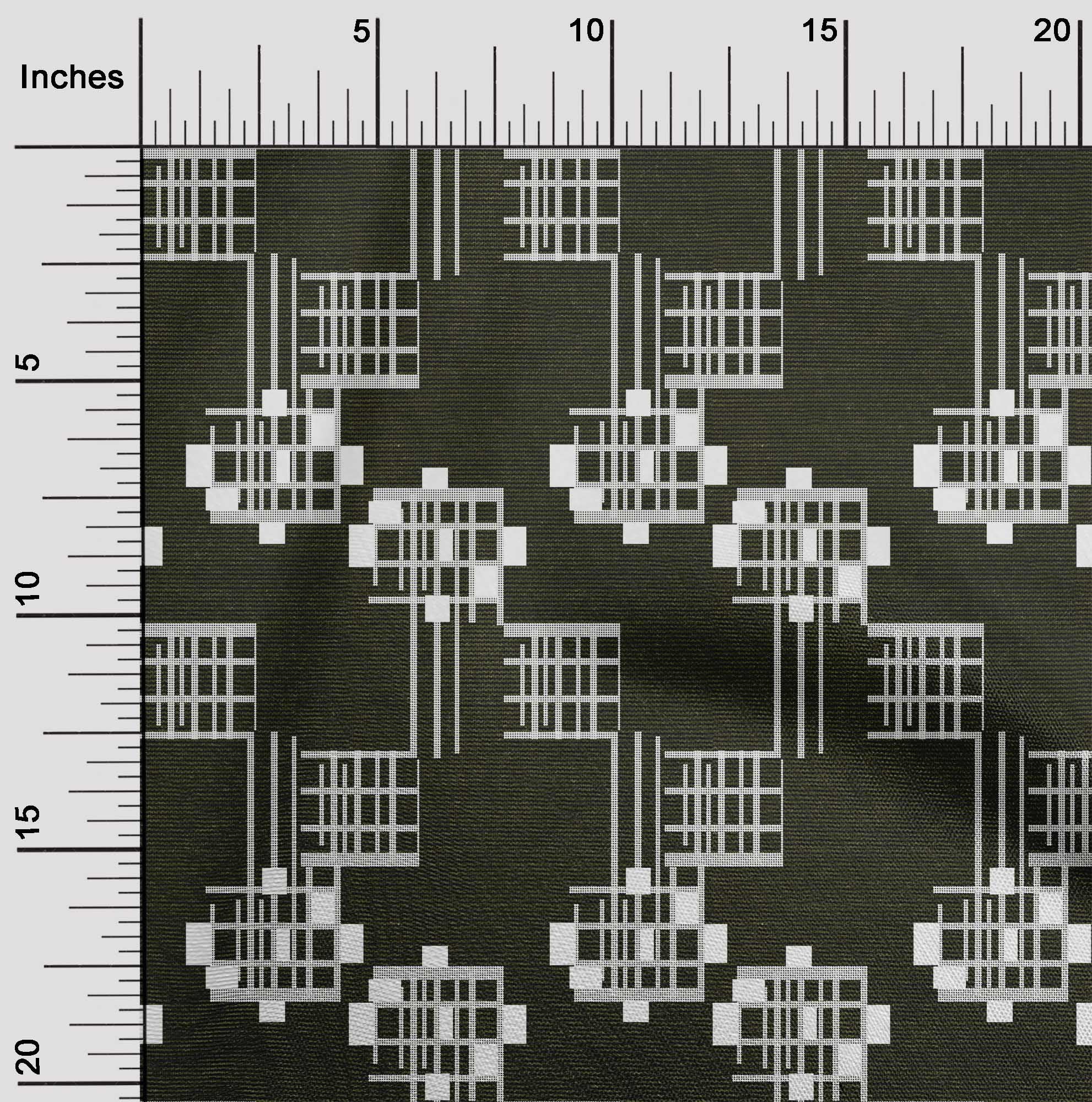 oneOone Cotton Flex Fabric Geometric Kasuri Print Fabric By The Yard 40 Inch Wide