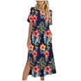thumbnail image 2 of Ovzne Robes d'Été pour Femmes 2025 Robe de Plage Robe Unie Ample Décontractée Mode Robe à Manches Longues Robe à Col à Manches Longues pour Femmes Robe de Printemps à Manches Longues Imprimée Liquidation, 2 of 6