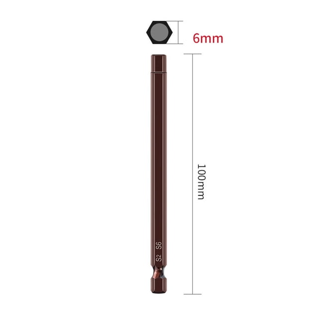 100mm H1.5-H6 Alloy Steel Magnetic Hex Head Screwdriver Bits Screw Driver Tools