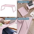 thumbnail image 4 of Fwttom Plastic Folding Table on Bed Foldable Computer Table Storage Desk, 4 of 6