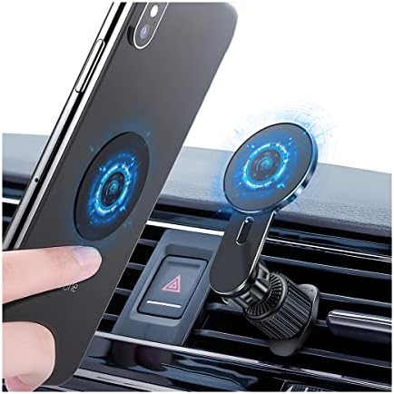 Magnetic Car Phone Mount for Air Vent, HandsFree Cell Phone Holder, Strong Magnets and 360° Rotation, Automotive Phone Cradle for All iPhone, Samsung, Tablets, and More Smartphones