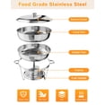 thumbnail image 1 of BeesClover Plat Anti-Frottement pour Buffet, Ensemble de 5 Qt de Plats Ronds Anti-Frottement pour Buffet avec Porte-Couvercle, Réchauds et Réchauds Alimentaires en Acier Inoxydable avec Cuillère et Pinces pour Fêtes, Mariages, 1 of 8